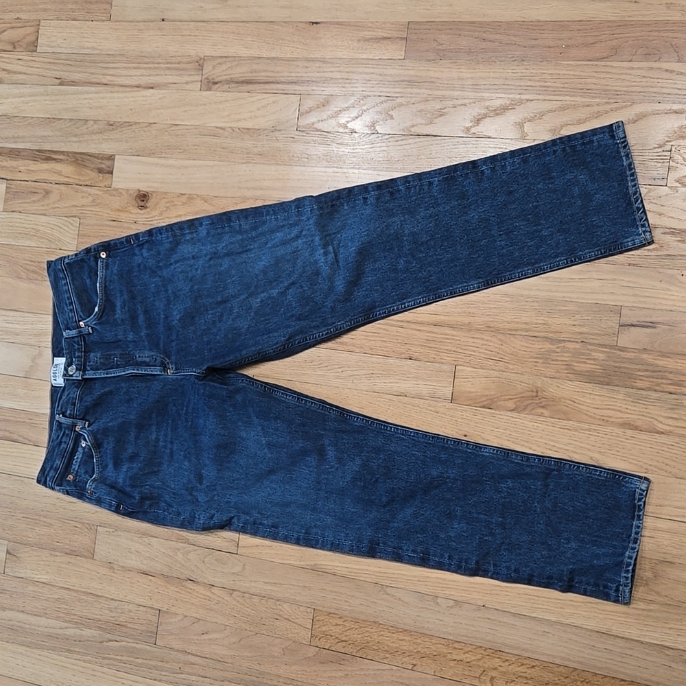 AGOLDE Premium High Rise Button Fly Dark Wash Denim Jeans 30